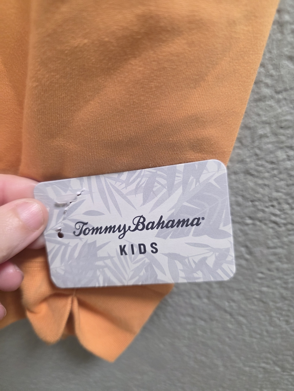 Tommy Bahama Orange Long Sleeve Tee with Skeleton Basketball Graphic Glows - Picture 3 of 5